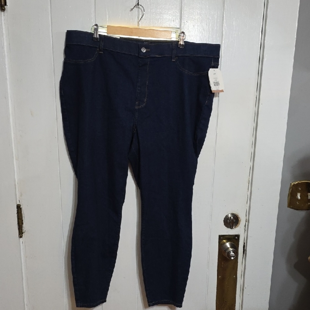 NWT Wonderly Women's Deep Indigo Pull-On Jeggings Uplift Support Stretch Sz 24W